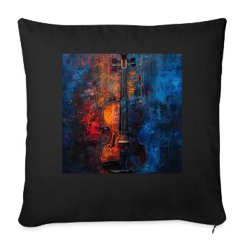 Violon - Housse de coussin décorative 45 x 45 cm - noir - Devant