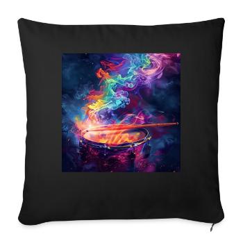 Percussion - Sofa pillowcase 17,3'' x 17,3'' (45 x 45 cm) - black - Front