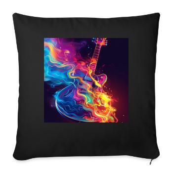Guitare - Housse de coussin décorative 45 x 45 cm - noir - Devant