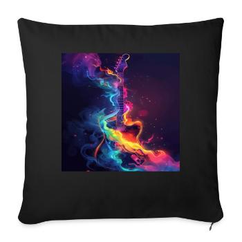 Guitare - Housse de coussin décorative 45 x 45 cm - noir - Devant
