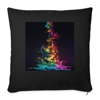 Guitare - Housse de coussin décorative 45 x 45 cm - noir - Devant