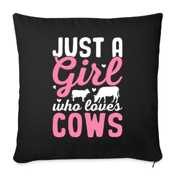 Just A Girl Who Loves Cows Cow Girl Cattle Heifer - Sofa pillowcase 17,3'' x 17,3'' (45 x 45 cm) - black - Front