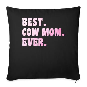 Meilleure vache mère de tous les temps génisse de vache - Housse de coussin décorative 45 x 45 cm - noir - Devant