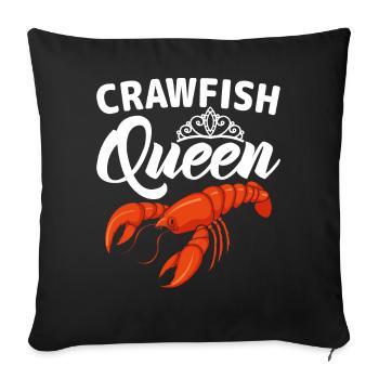 Reine de la langouste cuisinant des écrevisses fruits de mer - Housse de coussin décorative 45 x 45 cm - noir - Devant