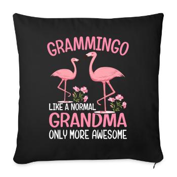 Flamingo Oma Grammingo Normale Oma Nur mehr Awesom - Sofakissenbezug 45 x 45 cm - Schwarz - Vorne