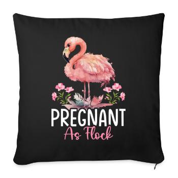 Flamingo Pregnant Flock Pregnant Woman as Flock - Sofa pillowcase 17,3'' x 17,3'' (45 x 45 cm) - black - Front