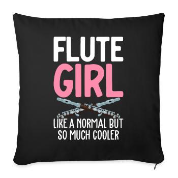 Flûtiste mais Flöti beaucoup plus cool - Housse de coussin décorative 45 x 45 cm - noir - Devant