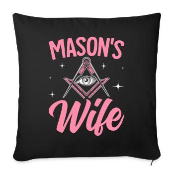 Femme franc-maçonnerie Maître de la franc-maçonnerie - Housse de coussin décorative 45 x 45 cm - noir - Devant
