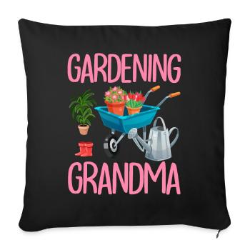Gardening Grandma Gardener Woman Plant Lover - Sofa pillowcase 17,3'' x 17,3'' (45 x 45 cm) - black - Front