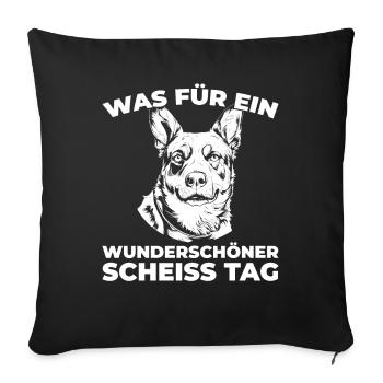 Australischer Rinderhund - Sofakissenbezug 45 x 45 cm - Schwarz - Vorne