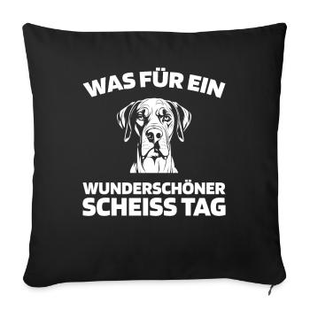 Great Dane, please keep your mouth shut - Sofa pillowcase 17,3'' x 17,3'' (45 x 45 cm) - black - Front