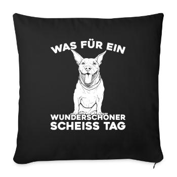 Bull Terriers, please keep your mouth shut - Sofa pillowcase 17,3'' x 17,3'' (45 x 45 cm) - black - Front