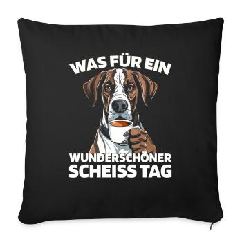 Great Dane, please keep your mouth shut - Sofa pillowcase 17,3'' x 17,3'' (45 x 45 cm) - black - Front