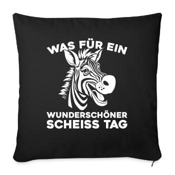 Zèbre, tais-toi, s’il te plaît - Housse de coussin décorative 45 x 45 cm - noir - Devant