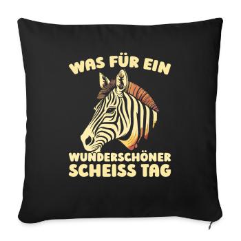 Zèbre, tais-toi, s’il te plaît - Housse de coussin décorative 45 x 45 cm - noir - Devant