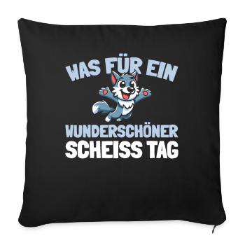 Wolf please shut up - Sofa pillowcase 17,3'' x 17,3'' (45 x 45 cm) - black - Front