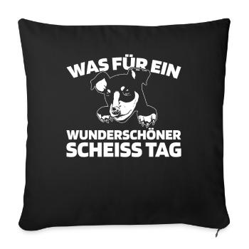 Dachshund Dachshund Please keep your mouth shut - Sofa pillowcase 17,3'' x 17,3'' (45 x 45 cm) - black - Front