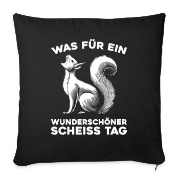 Squirrels please shut up - Sofa pillowcase 17,3'' x 17,3'' (45 x 45 cm) - black - Front