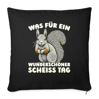 Squirrels please shut up - Sofa pillowcase 17,3'' x 17,3'' (45 x 45 cm) - black - Front
