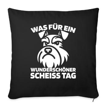 Schnauzer dog please keep your mouth shut - Sofa pillowcase 17,3'' x 17,3'' (45 x 45 cm) - black - Front