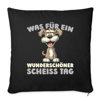 Schnauzer dog please keep your mouth shut - Sofa pillowcase 17,3'' x 17,3'' (45 x 45 cm) - black - Front