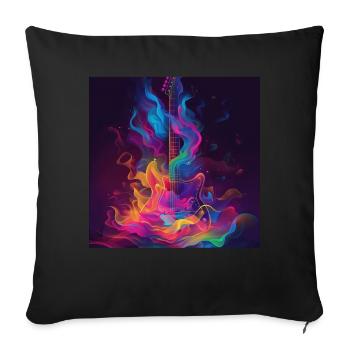Guitare - Housse de coussin décorative 45 x 45 cm - noir - Devant