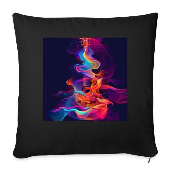 Guitare - Housse de coussin décorative 45 x 45 cm - noir - Devant