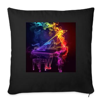 Piano - Housse de coussin décorative 45 x 45 cm - noir - Devant