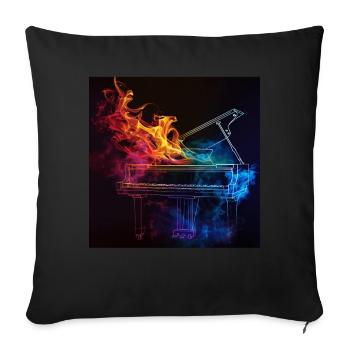 Piano - Housse de coussin décorative 45 x 45 cm - noir - Devant