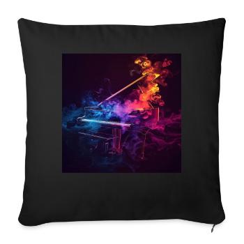 Piano - Housse de coussin décorative 45 x 45 cm - noir - Devant