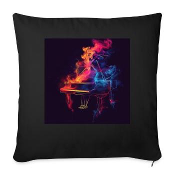 Piano - Housse de coussin décorative 45 x 45 cm - noir - Devant
