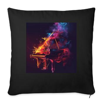 Piano - Housse de coussin décorative 45 x 45 cm - noir - Devant