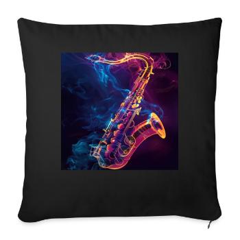 Saxophone - Sofa pillowcase 17,3'' x 17,3'' (45 x 45 cm) - black - Front