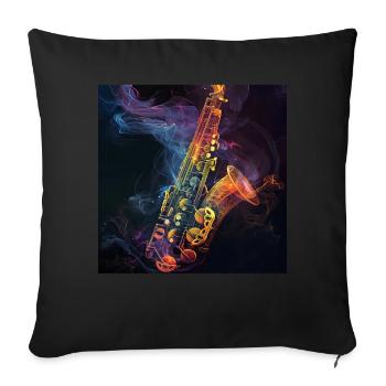 Saxophone - Sofa pillowcase 17,3'' x 17,3'' (45 x 45 cm) - black - Front