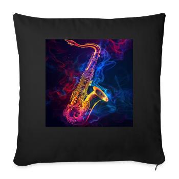 Saxophone - Sofa pillowcase 17,3'' x 17,3'' (45 x 45 cm) - black - Front