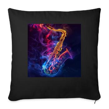 Saxophone - Sofa pillowcase 17,3'' x 17,3'' (45 x 45 cm) - black - Front