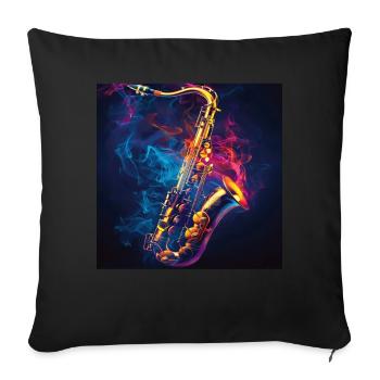 Saxophone - Sofa pillowcase 17,3'' x 17,3'' (45 x 45 cm) - black - Front