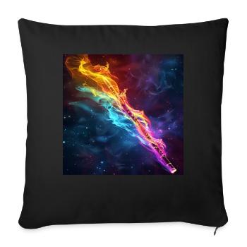 Flûte traversière - Housse de coussin décorative 45 x 45 cm - noir - Devant