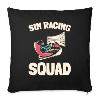 Sim Racing - Housse de coussin décorative 45 x 45 cm - noir - Devant