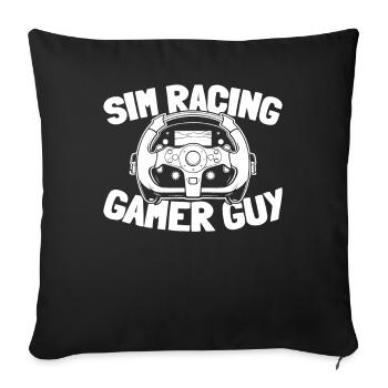 Sim Racing - Sofa pillowcase 17,3'' x 17,3'' (45 x 45 cm) - black - Front