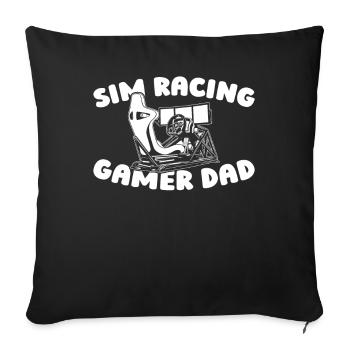 Sim Racing - Housse de coussin décorative 45 x 45 cm - noir - Devant