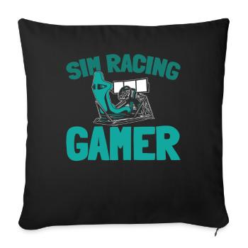 Sim Racing - Housse de coussin décorative 45 x 45 cm - noir - Devant