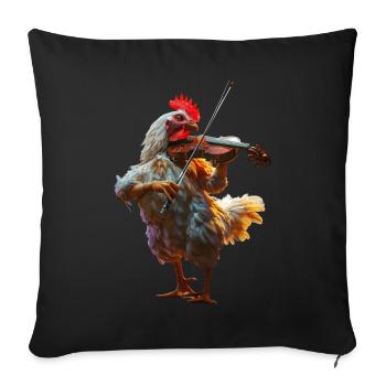 Rooster Violin - Sofa pillowcase 17,3'' x 17,3'' (45 x 45 cm) - black - Front