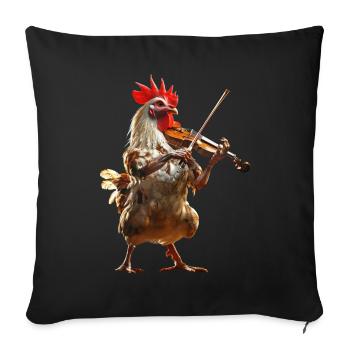 Rooster Violin - Sofa pillowcase 17,3'' x 17,3'' (45 x 45 cm) - black - Front