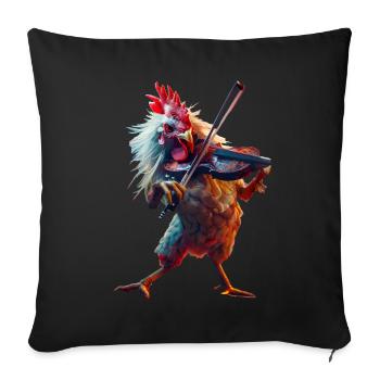 Rooster Violin - Sofa pillowcase 17,3'' x 17,3'' (45 x 45 cm) - black - Front