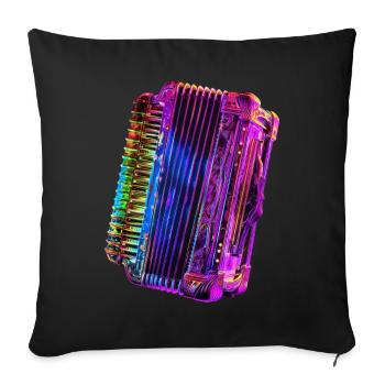Accordéon - Housse de coussin décorative 45 x 45 cm - noir - Devant