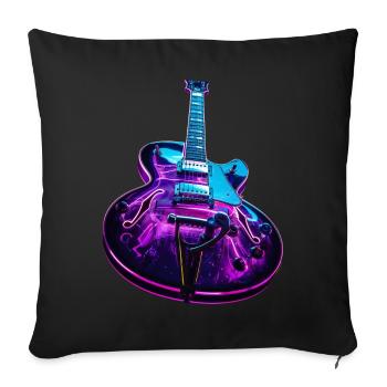 Guitare - Housse de coussin décorative 45 x 45 cm - noir - Devant
