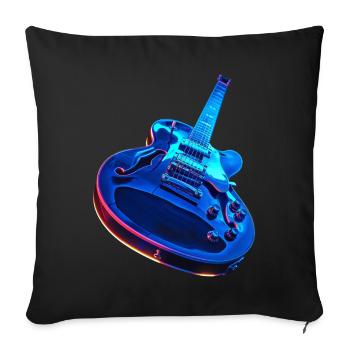Guitare - Housse de coussin décorative 45 x 45 cm - noir - Devant