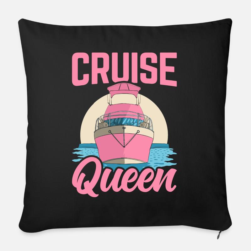 Cruise Queen Urlaub Kreuzfahrt Kreuzfahrtschiff Qu - Sofakissenbezug 45 x 45 cm - Schwarz