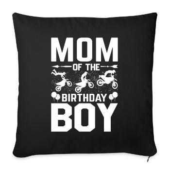 Dirt Bike Mom Biker Offroad Motorcycle Mom Of Birth - Sofa pillowcase 17,3'' x 17,3'' (45 x 45 cm) - black - Front